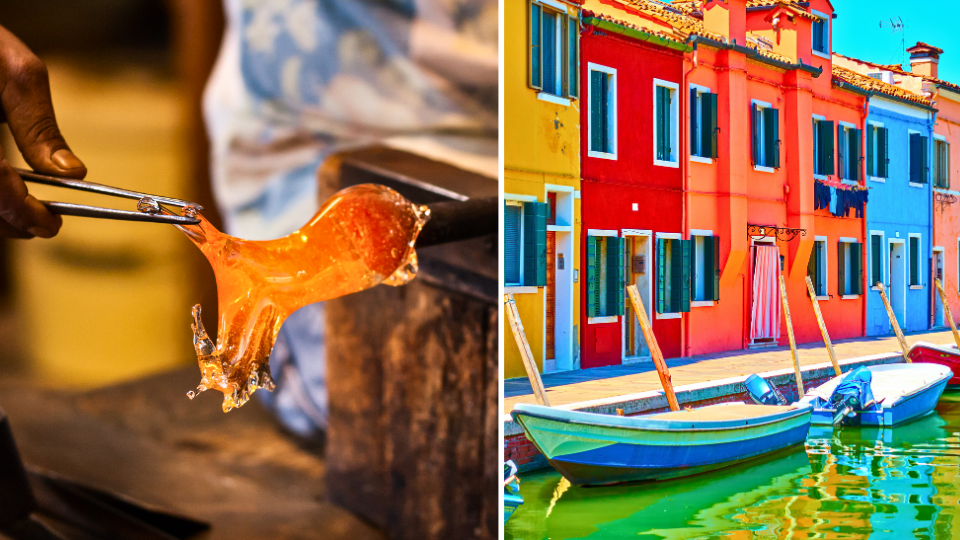 Murano and Burano half day boat tour with glassblowing demonstration and colorful houses